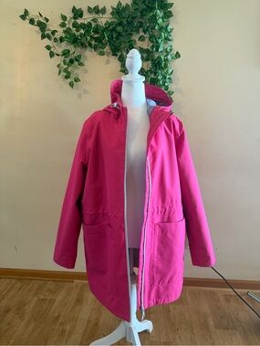 Women's Pink Hooded Rain Jacket